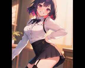 sexy short haired anime girl