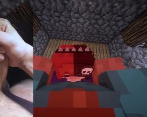 masturbation to blow job in Minecraft (Fapcraft)