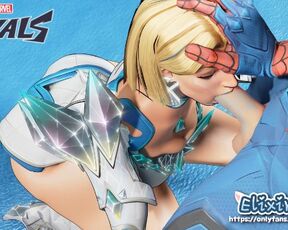 emma frost cleans the spider's web . marvel rivals hentai