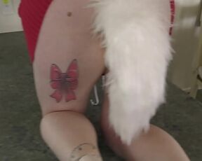 MILF slut cleaning the kitchen bench with bright shiny butt plug up her ass. Trailer