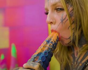 Heavy Tattooed Lesbian Toy Ride ANAL, ATM, and Fantasy Dildo Fun