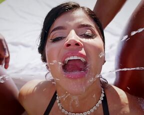 Sara Retali’s First Ever Golden Shower DP anal BBC Gangbang