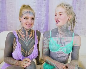 Threesome Tattooed TEENS World Champion Facial and Gaping Hard Fuck