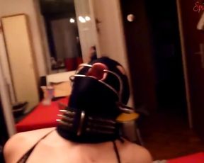 POV Assfuck Orgasm with Dental Gag Birthday Celebration Slave Slut